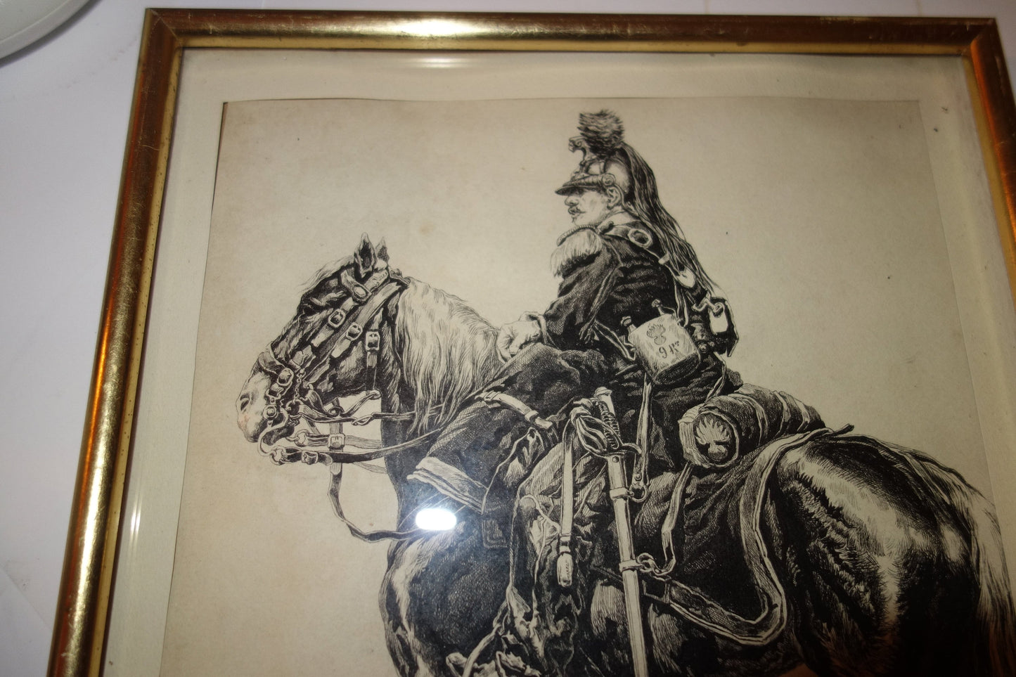 1890 Print of a Royal Fusilier on horseback by G Bonnet