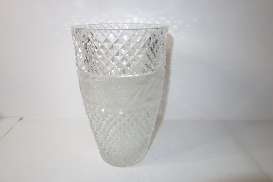 art deco cut crystal vase