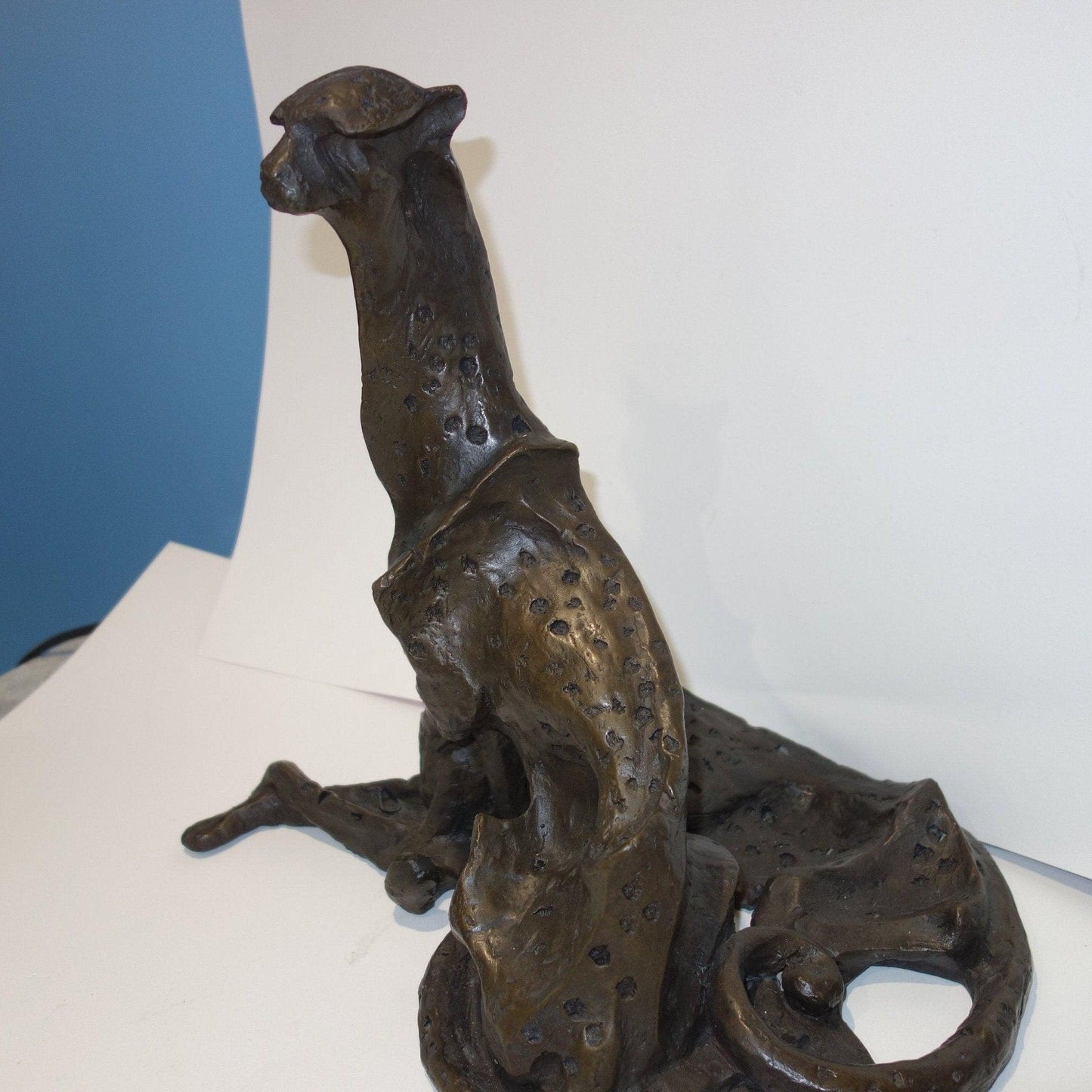 Large abstract bronze of 2 Cheetahs