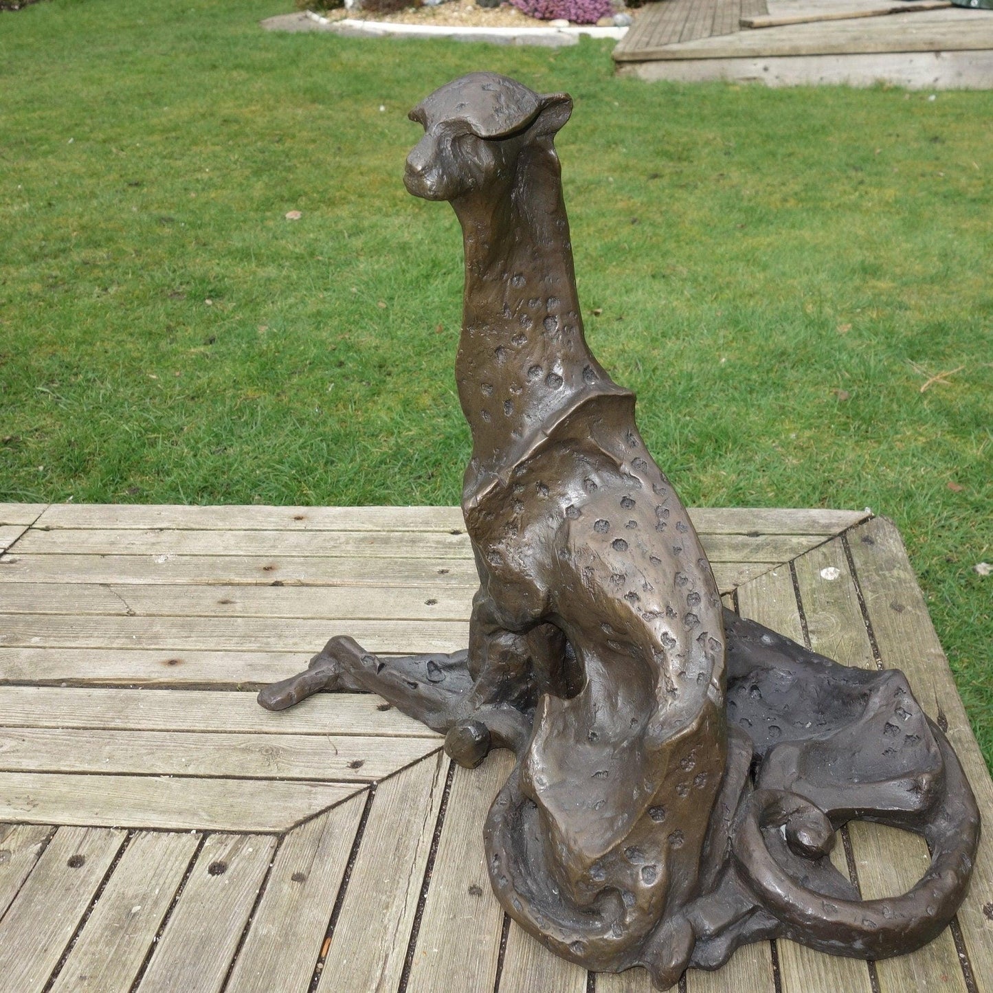 Large abstract bronze of 2 Cheetahs