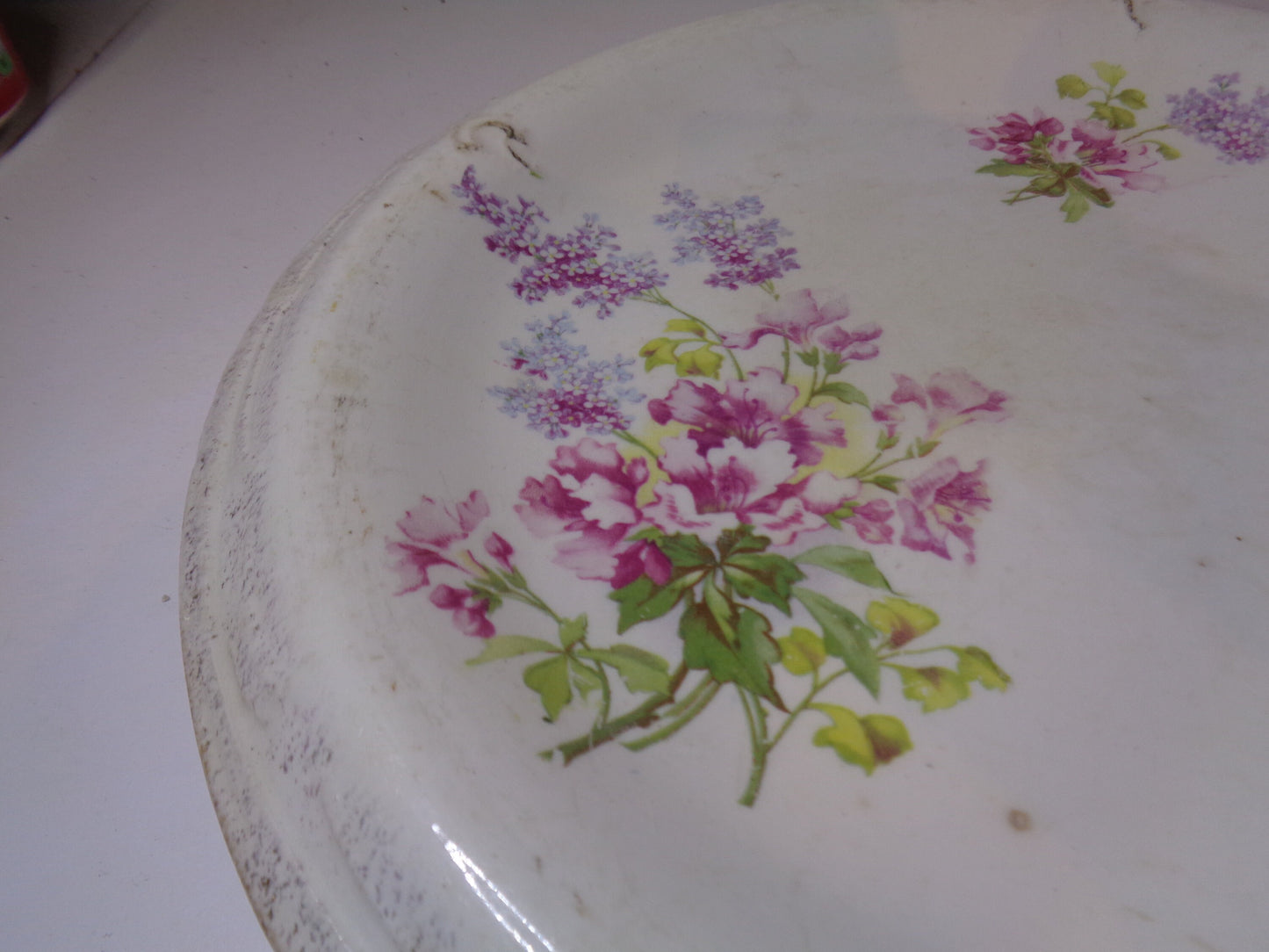 Antique pottery floral plate 18th/19th century