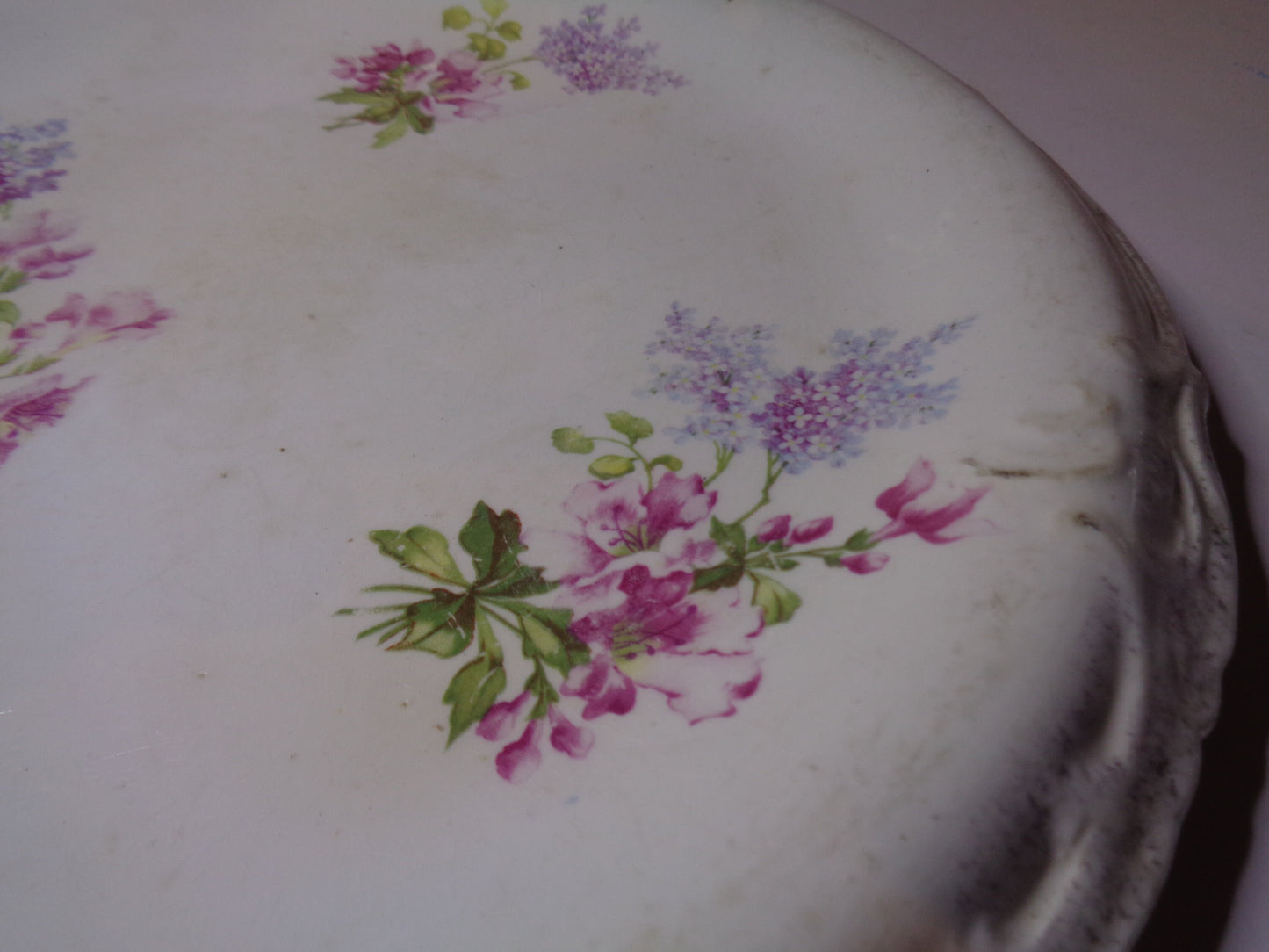 Antique pottery floral plate 18th/19th century