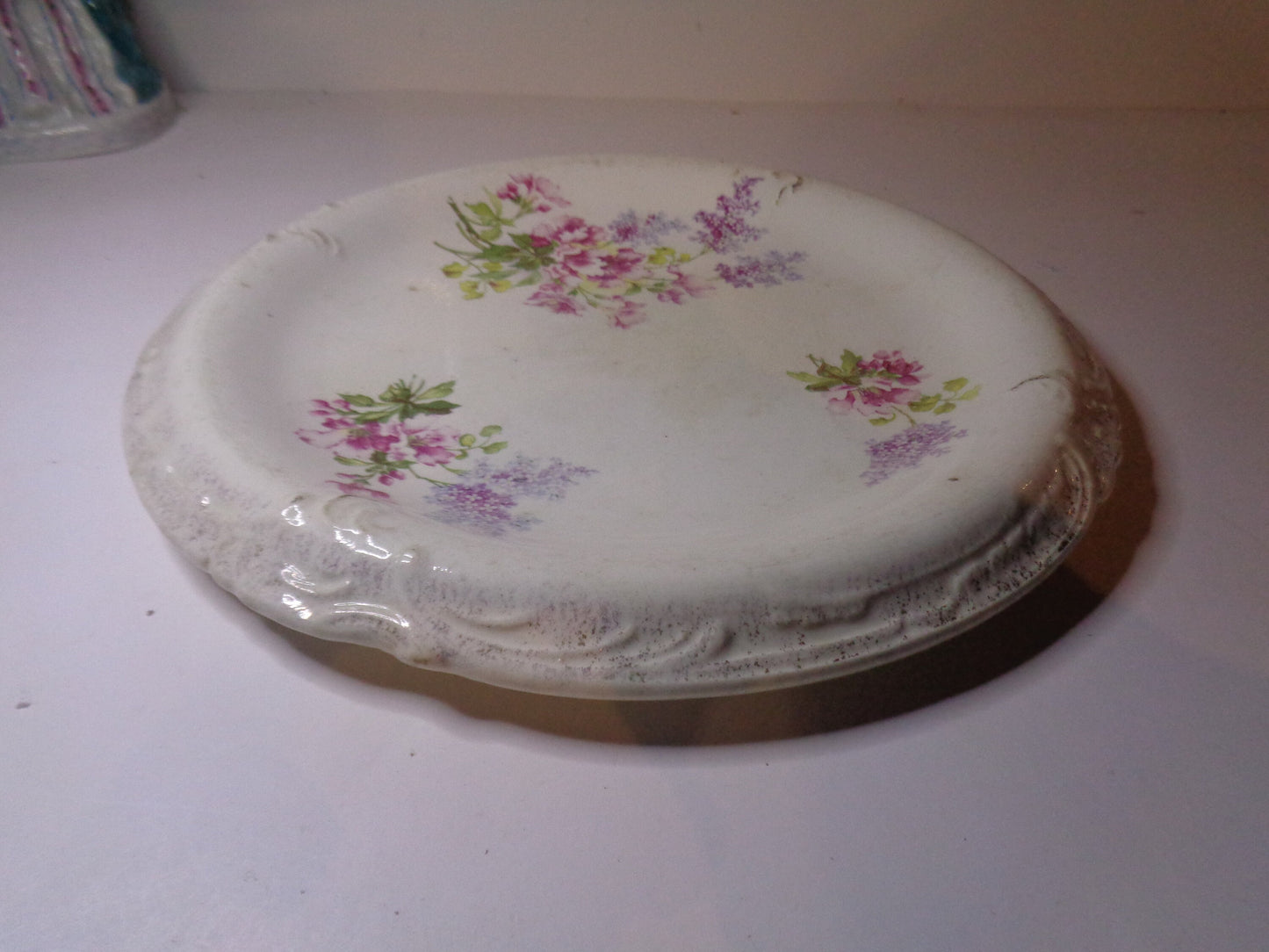 Antique pottery floral plate 18th/19th century