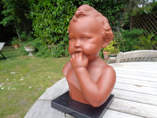 Adorable Baby Sculpture by Raffaello Scali (1887-1971)