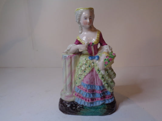 Victorian Continental Porcelain Hand Painted Fine Lady Figurine