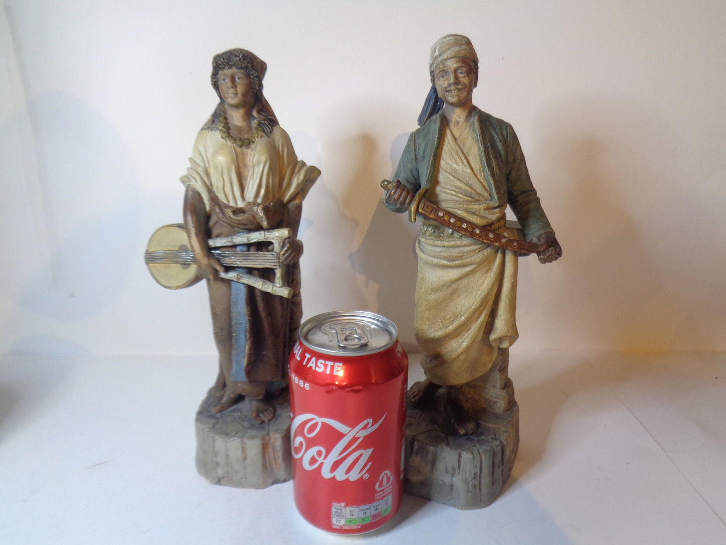 Antique German Pair of Earthenware Figures c 1875