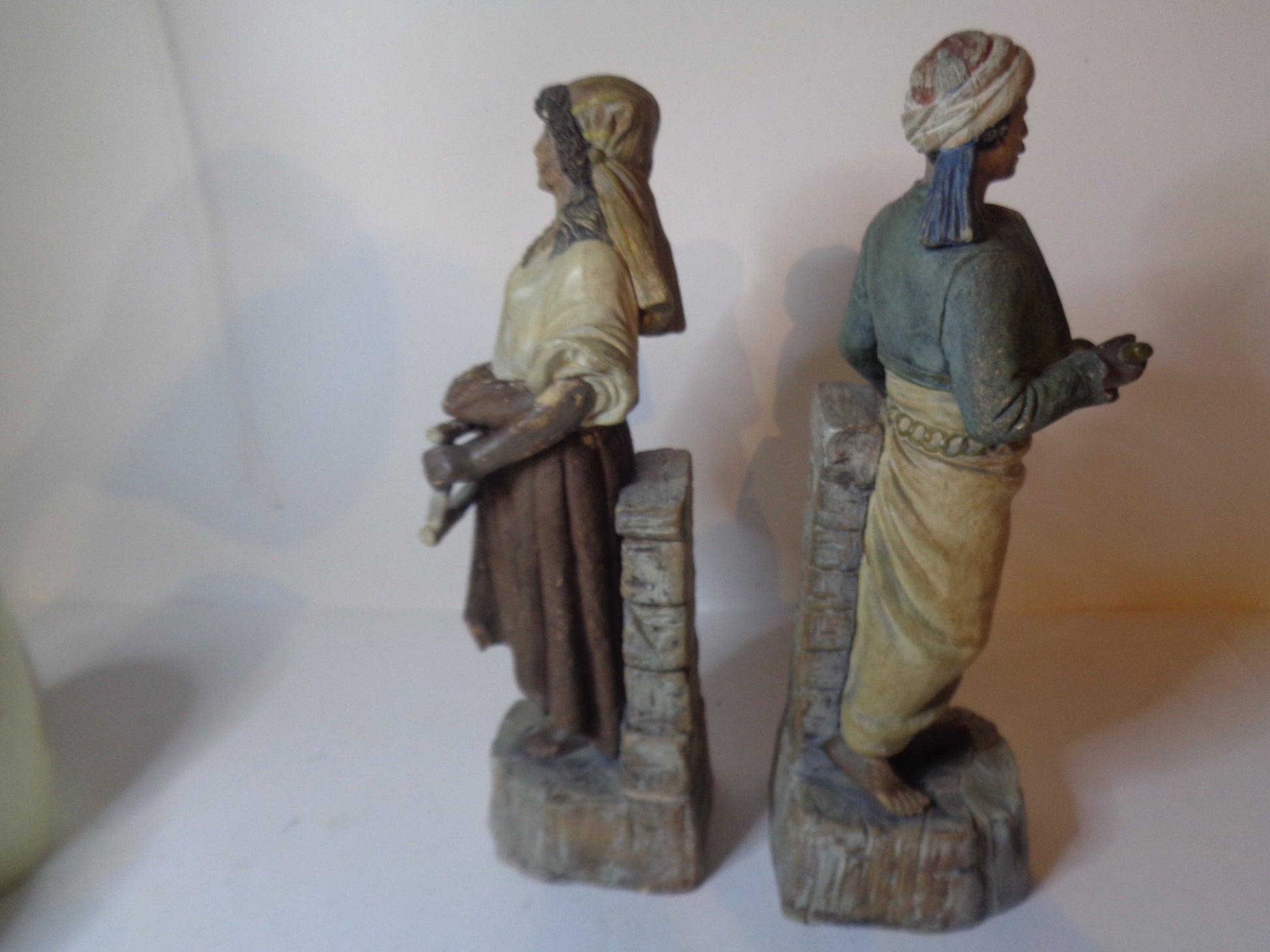 Antique German Pair of Earthenware Figures c 1875