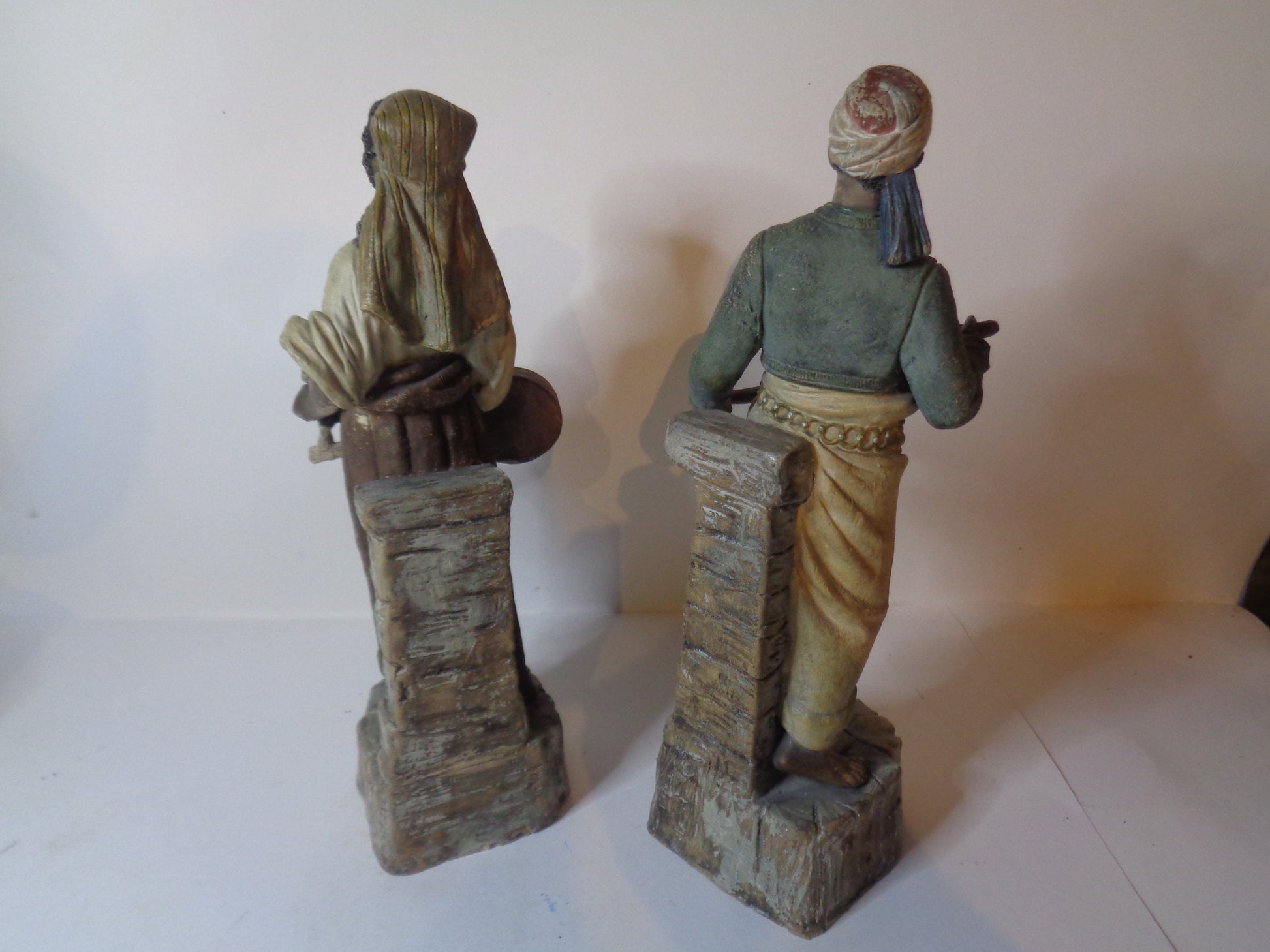 Antique German Pair of Earthenware Figures c 1875