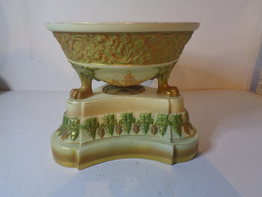 Royal Worcester Blush Round Bowl having Claw Feet on a Tripod Base 1909