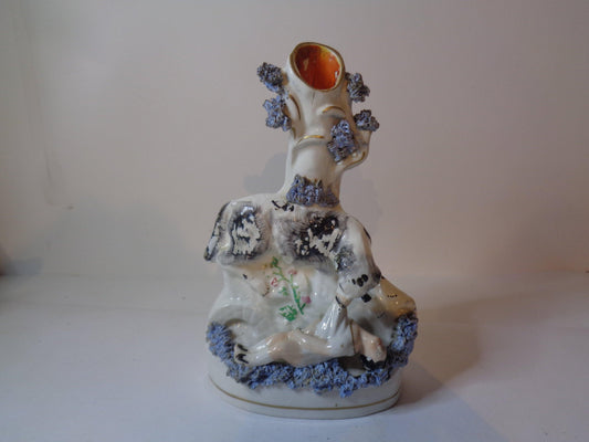 Staffordshire flatback dog rescue spill vase