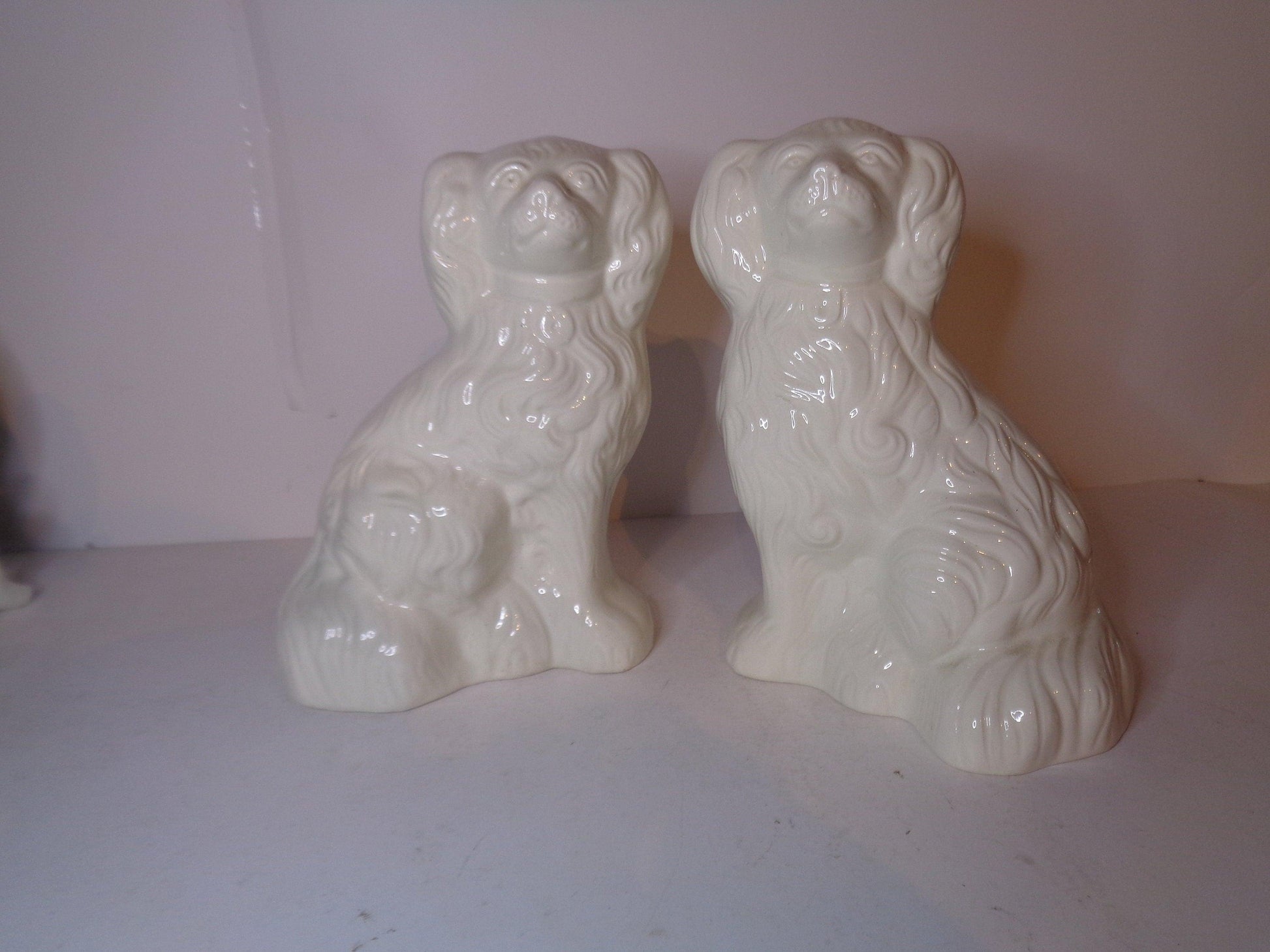 Beswick Old English Dogs Rare Opaque White Gloss No 1378-5