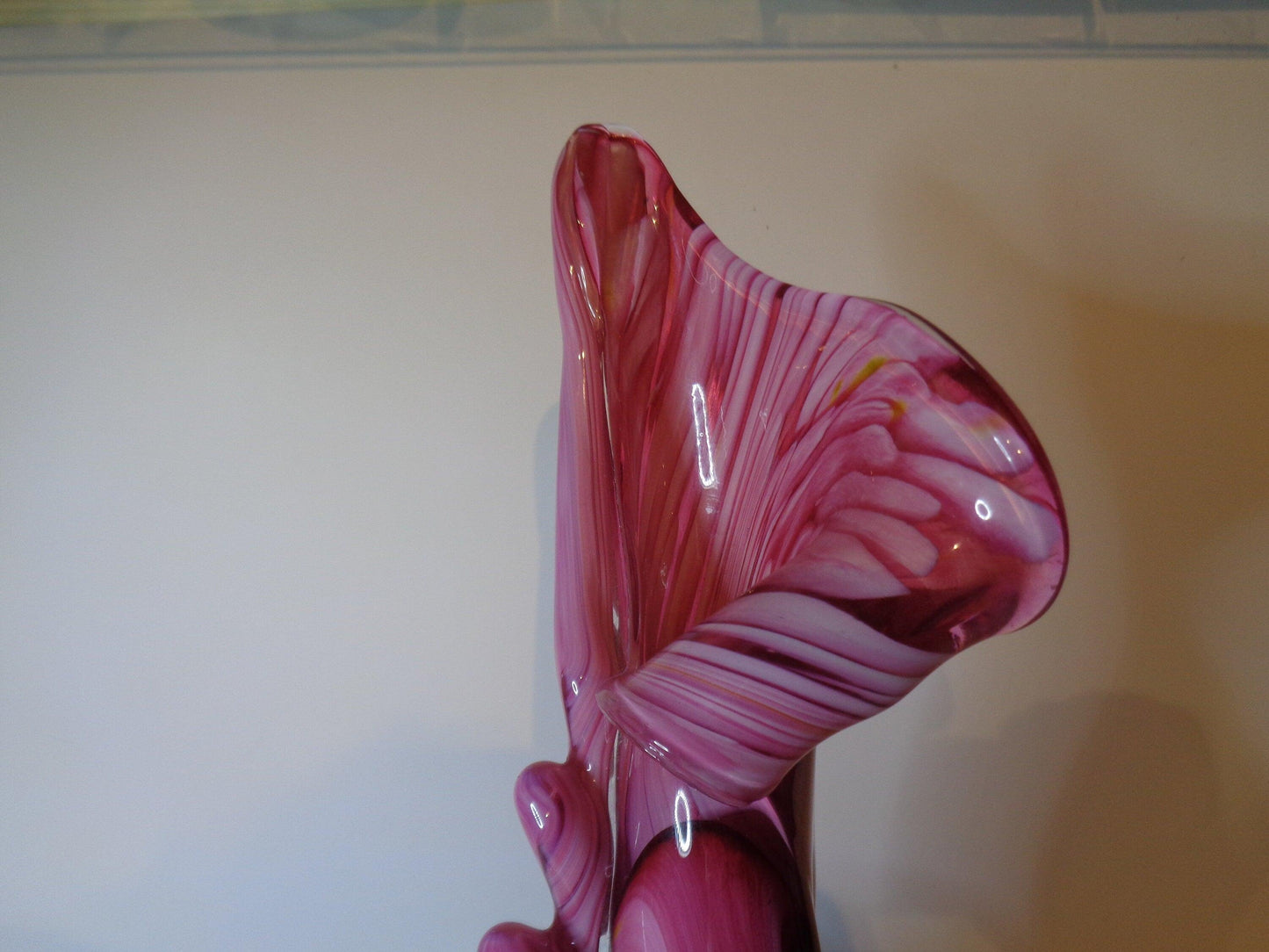 Massive Murano Swirled pink glass vase signed 4 kilo