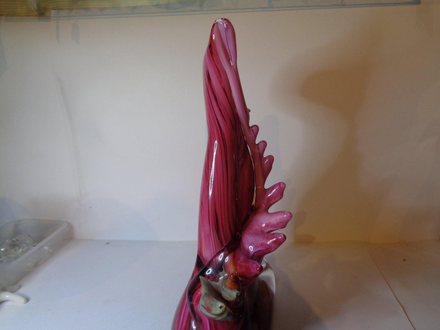 Massive Murano Swirled pink glass vase signed 4 kilo