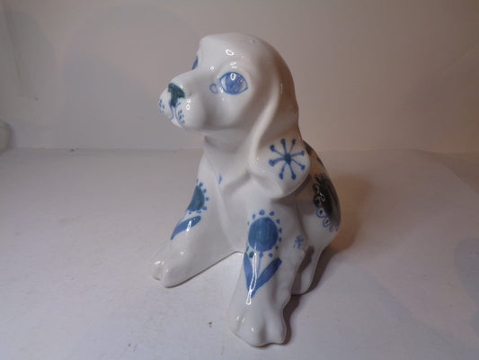 Rye Pottery Doggy Piggy bank handpainted vintage