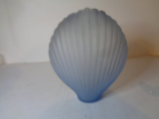 Art Deco / Nouveau Frosted Blue Glass Shell Vase