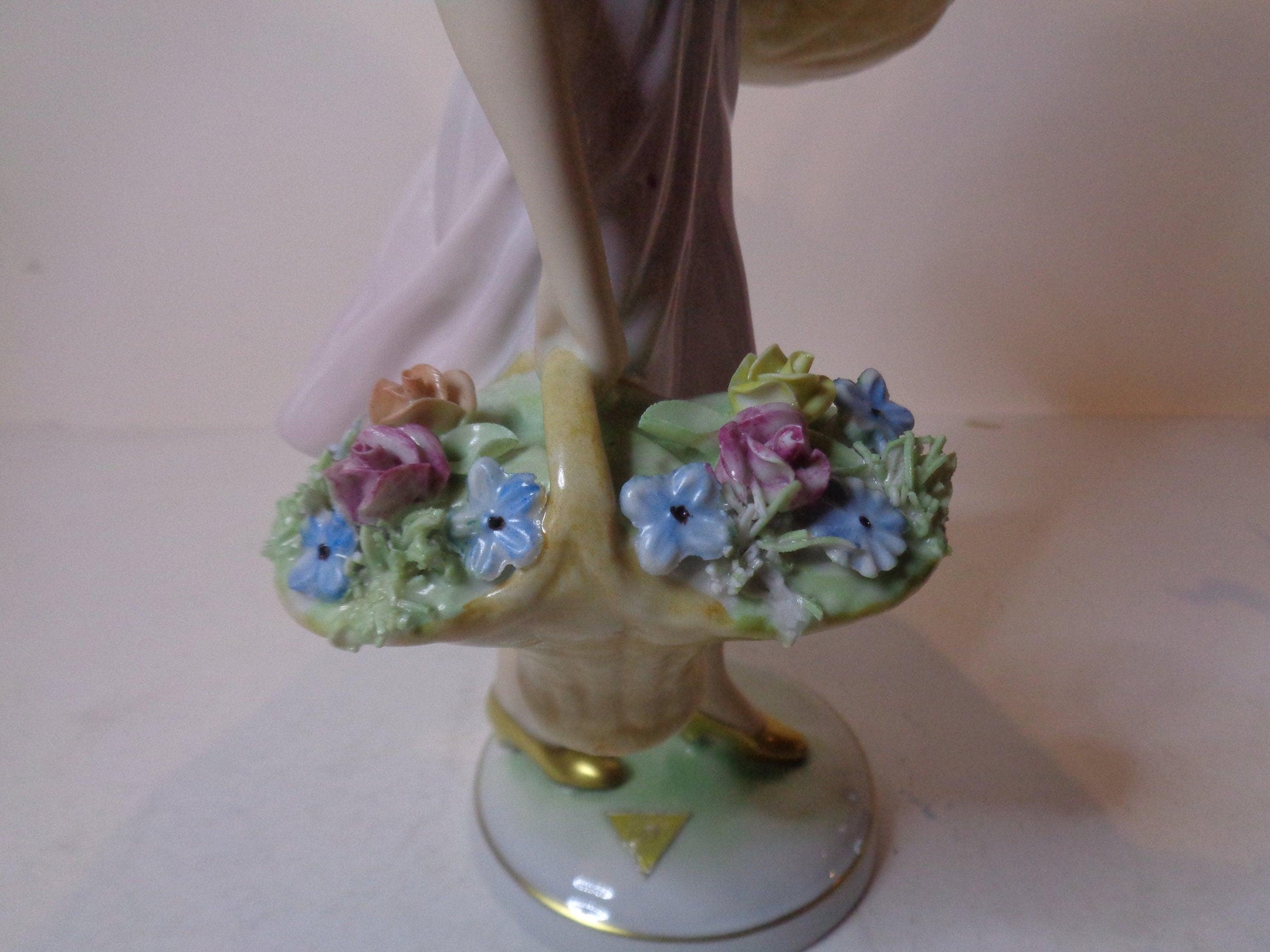 Royal Dux Girl with Baskets of Flowers