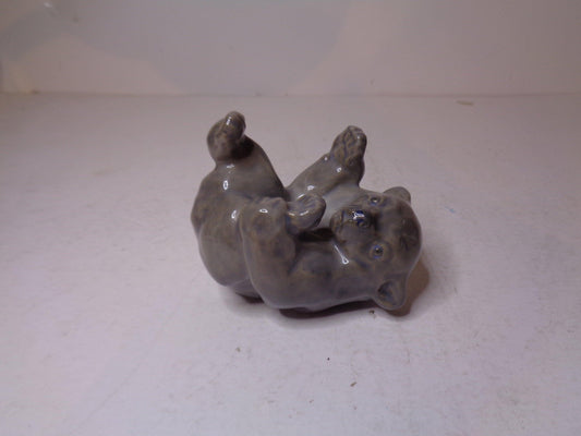 Knud Kyhn Bear Cub Rolling No 1124 Grey Royal Copenhagen Pottery