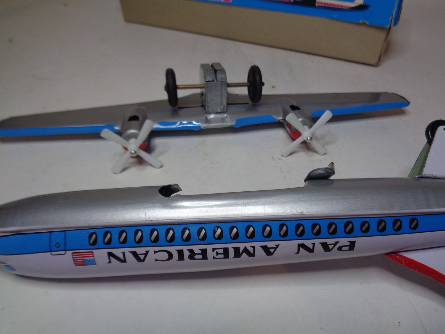 Pan American Twin Prop Tinplate Friction Plane by TT Toys Japan