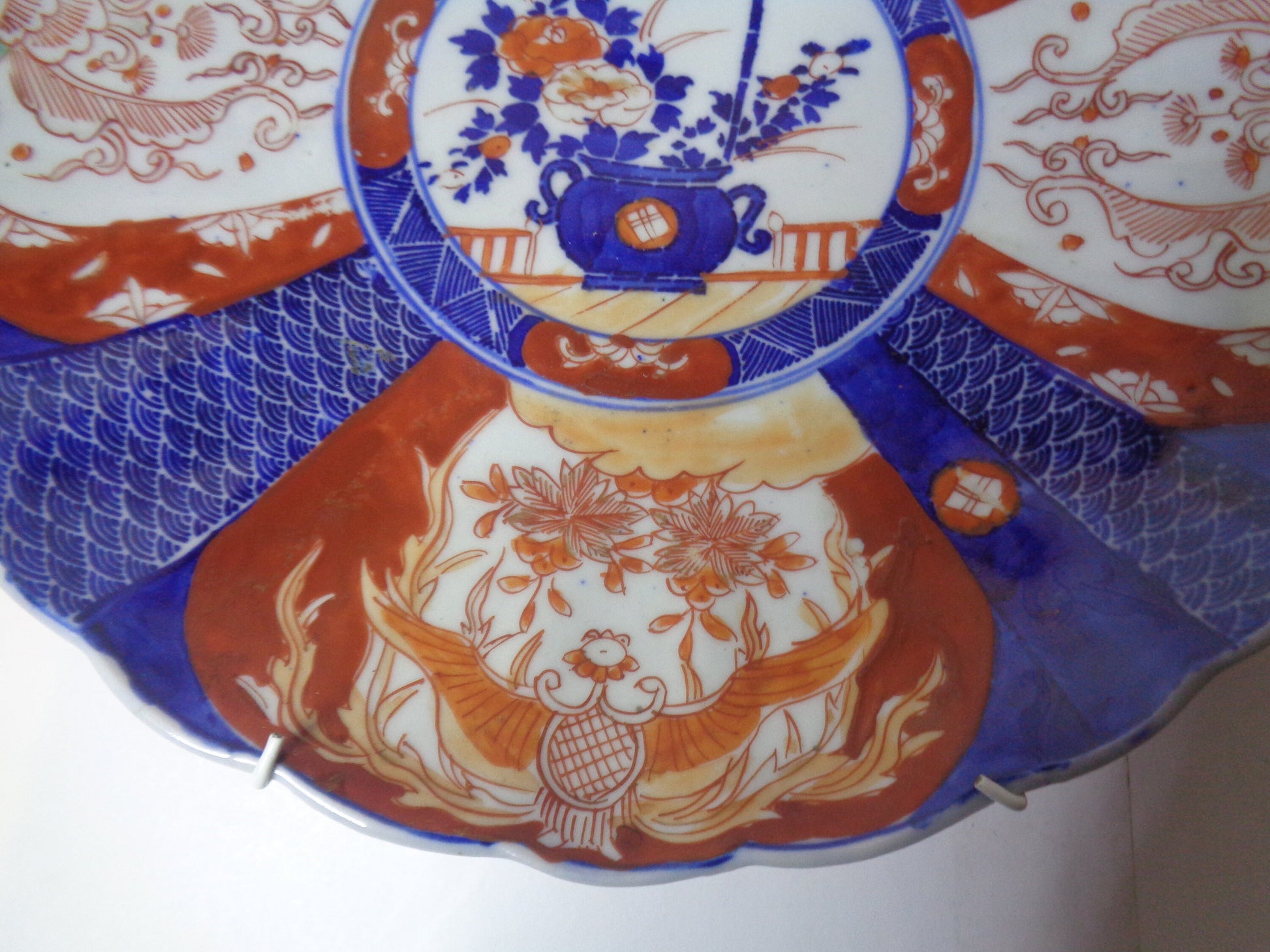 Antique Japanese Imari Fluted Wall Charger