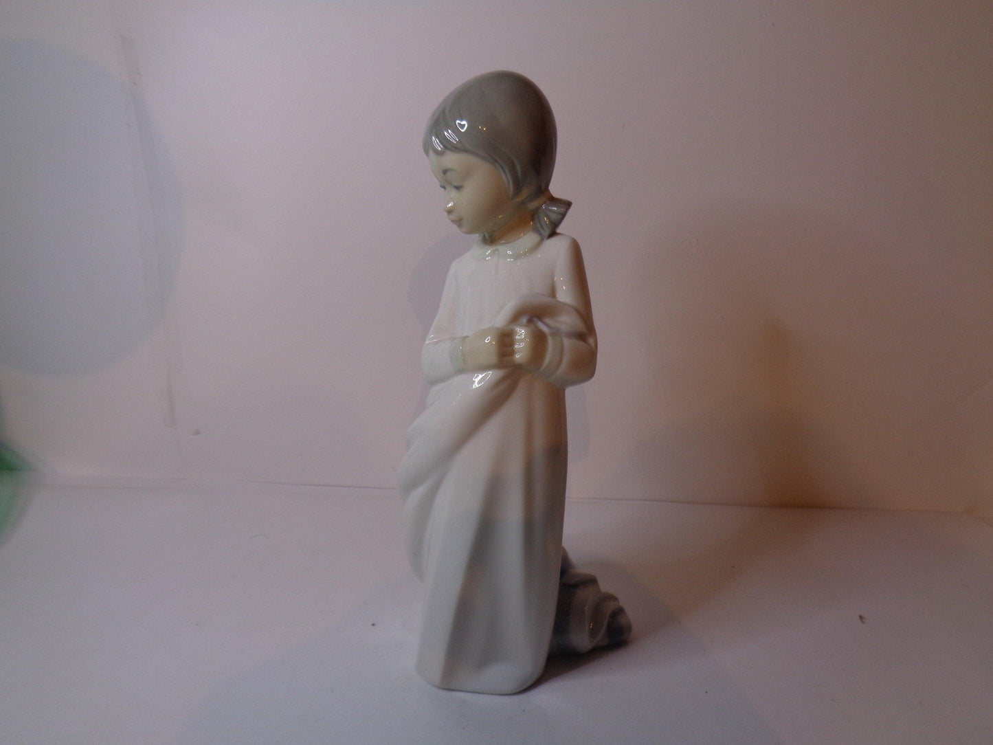 NAO by Lladro Girl with her Comfort Blanket 10 inches tall