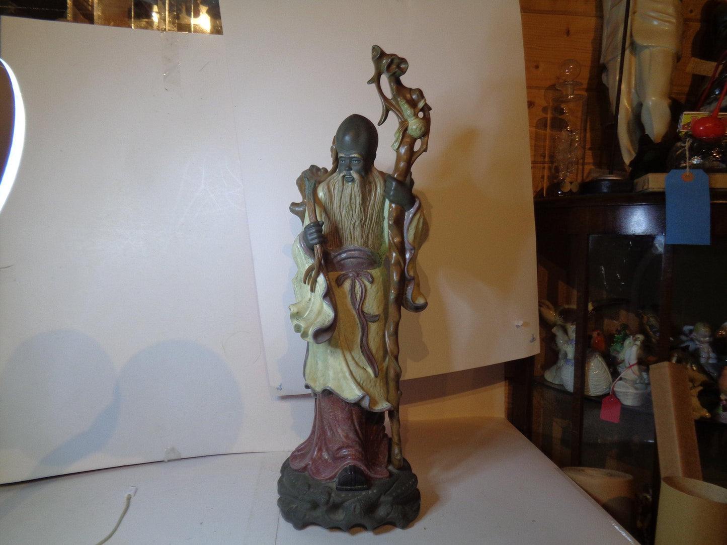 Massive Lladro Chinese Farmer with Staff Gres No2065