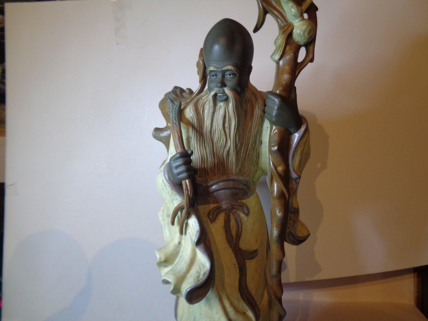 Massive Lladro Chinese Farmer with Staff Gres No2065