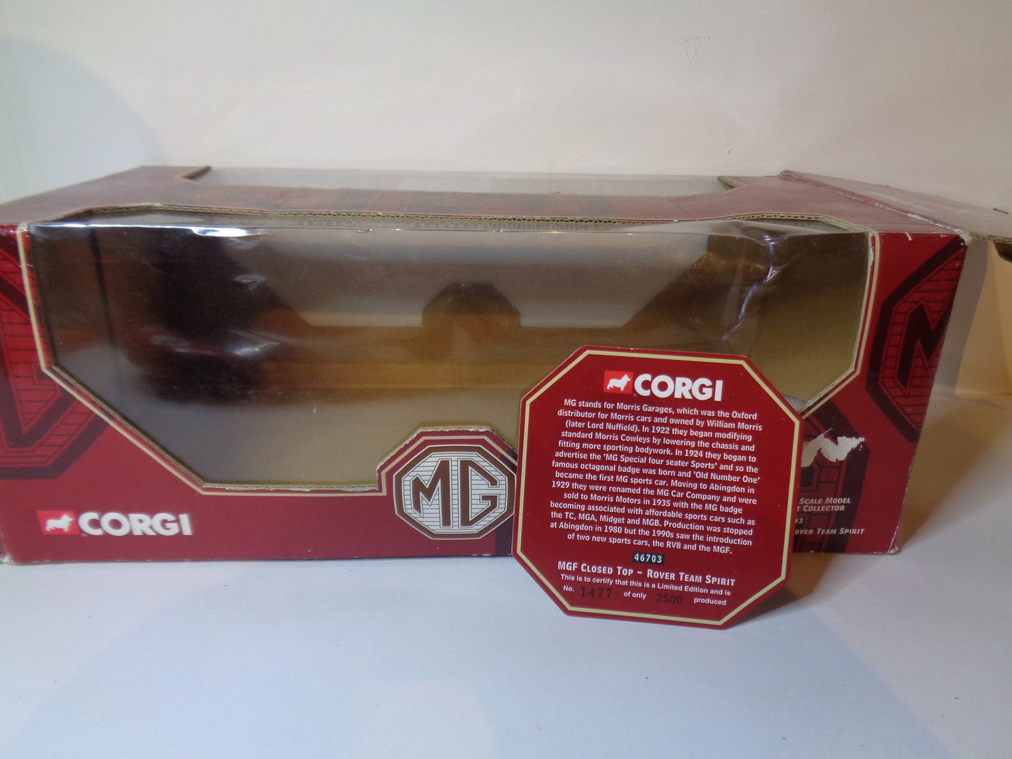 Corgi Limited Edition 1/18 Diecast model MGF Closed Top Racer