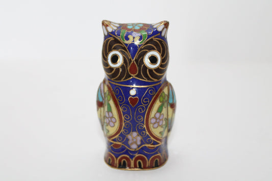 Franklin Mint Cloisonne Owl 1988 Treasury of Owls Series