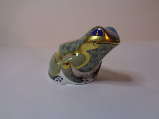 Royal Crown Derby Fountain Frog Gold Stopper