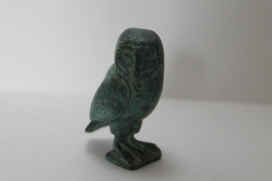 Franklin Mint Verdigris Brass Owl 1988 Treasury of Owls Series