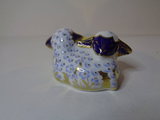 Royal Crown Derby Twin Lambs Gold Stopper