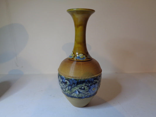 Doulton Lambeth Bulbous Thin Necked Vase 1920's