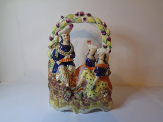 Siamese Twins Staffordshire Flatback Figural Group