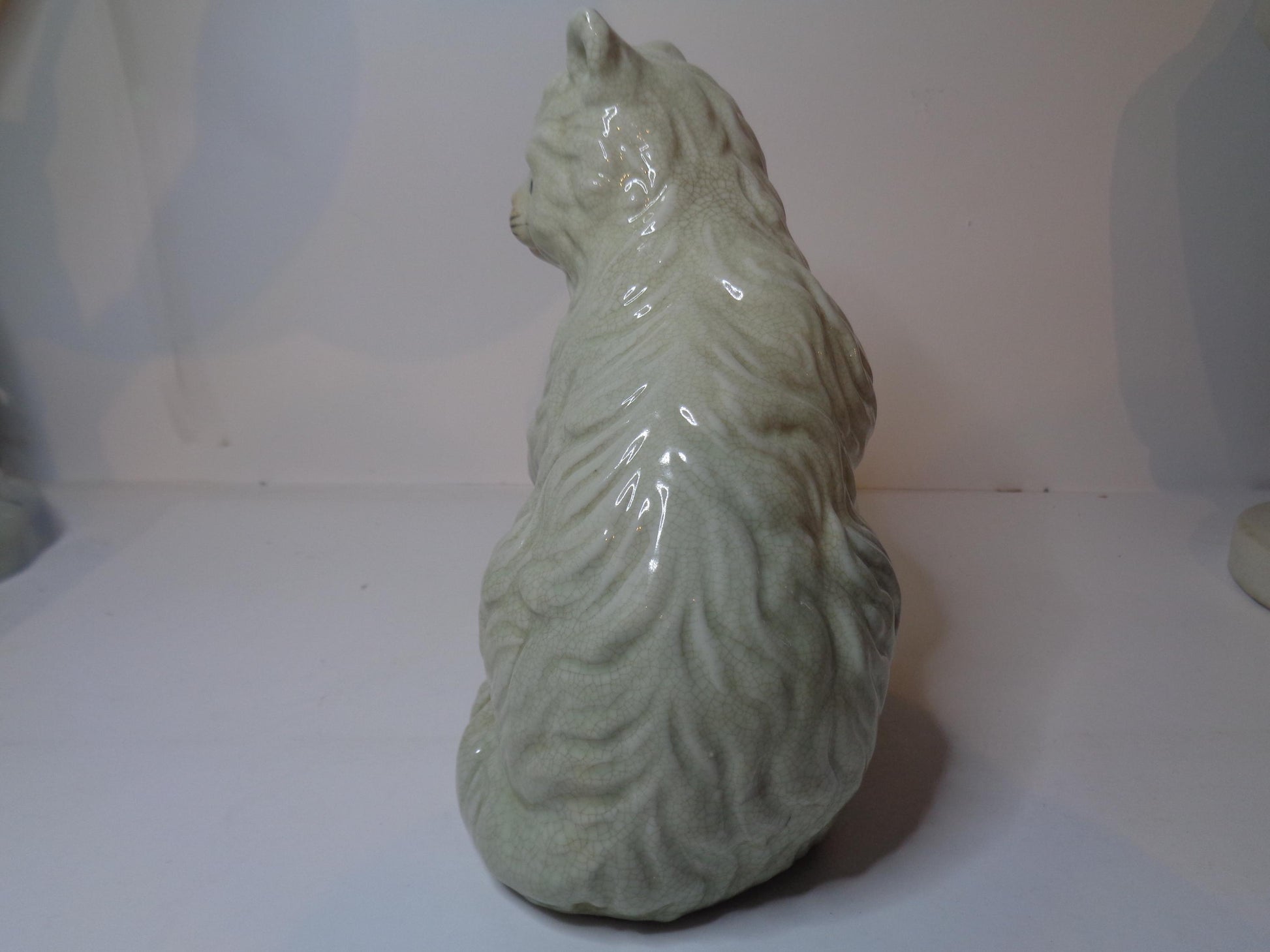 Antique Pottery Cat with Ball