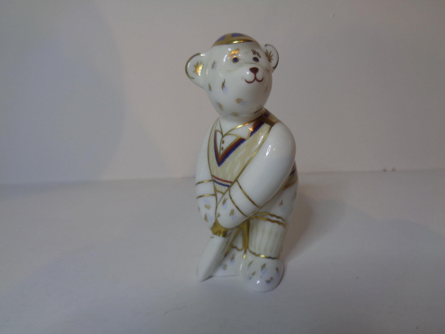 Royal Crown Derby Miniature Teddies Collection Cricketer