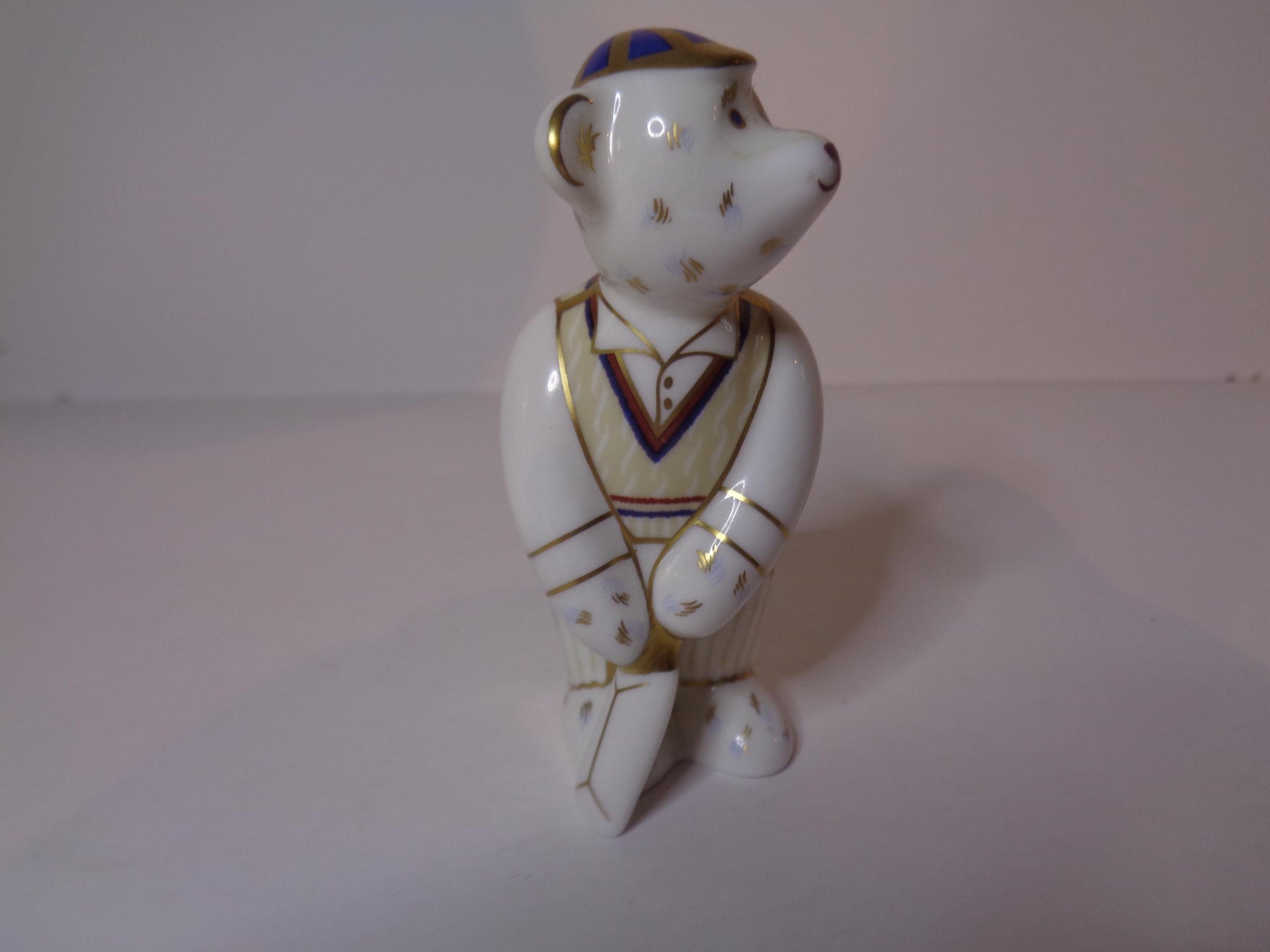 Royal Crown Derby Miniature Teddies Collection Cricketer