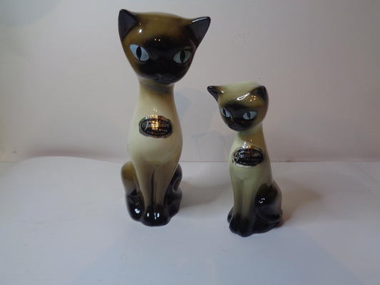 Trentham Art Ware Pair of Kitsch Cats from 1950's