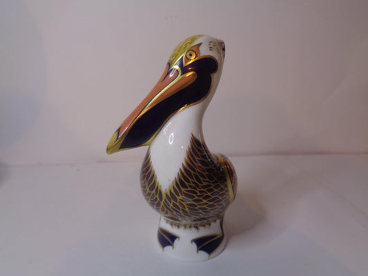 Royal Crown Derby "Brown Pelican" Gold Stopper