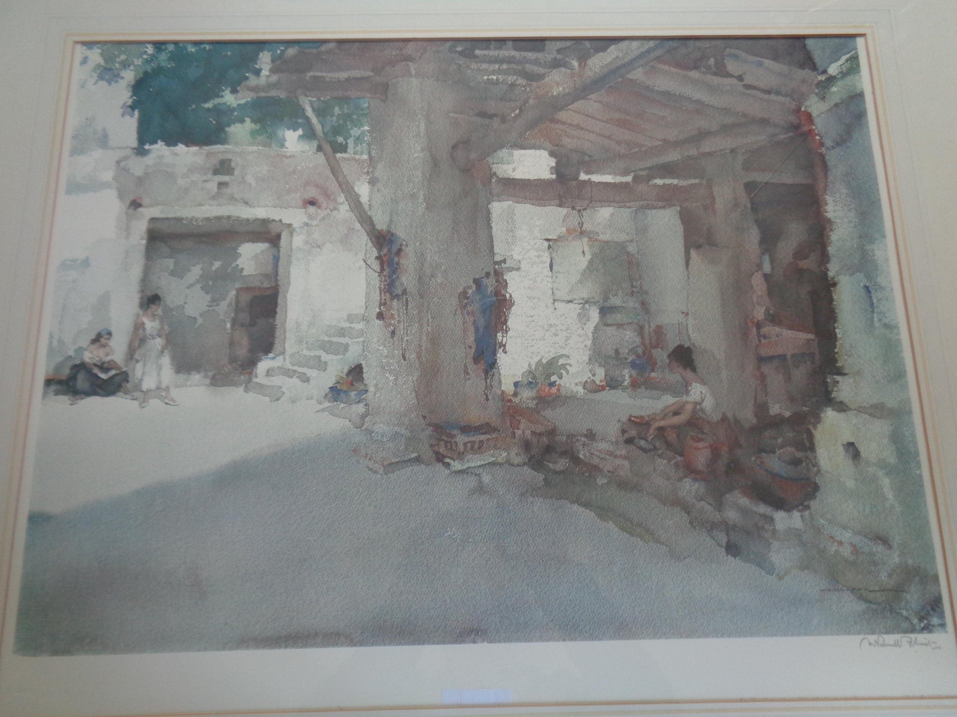 Sir William Russell Flint Signed Limited Edition Print " Conversation, St. Martin d'Ardeche "