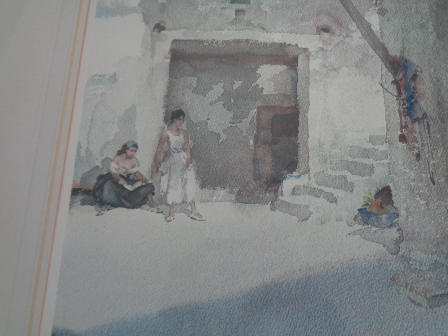 Sir William Russell Flint Signed Limited Edition Print " Conversation, St. Martin d'Ardeche "