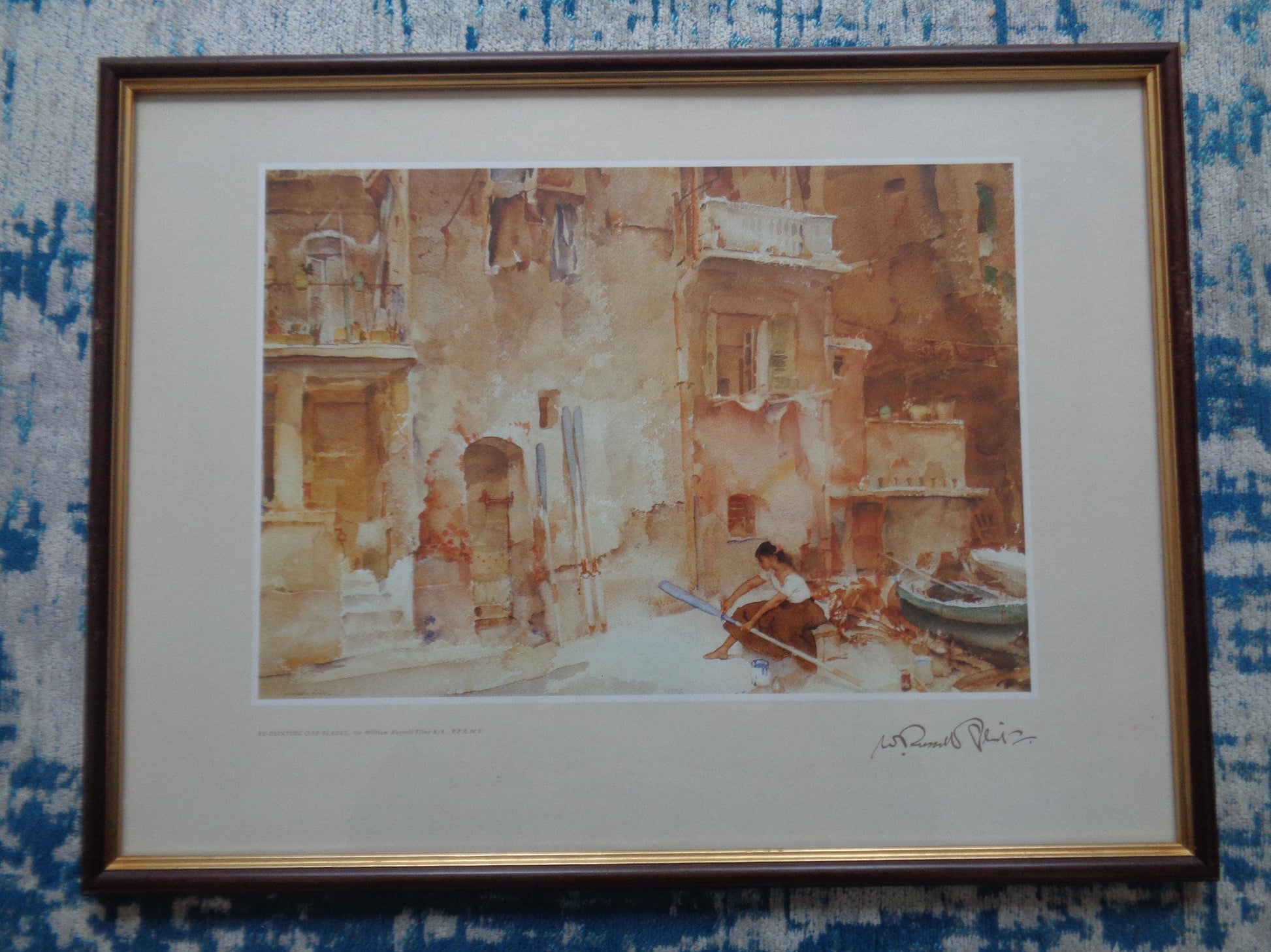 William Russell Flint Open Print "Re-Painting Oar Blades"