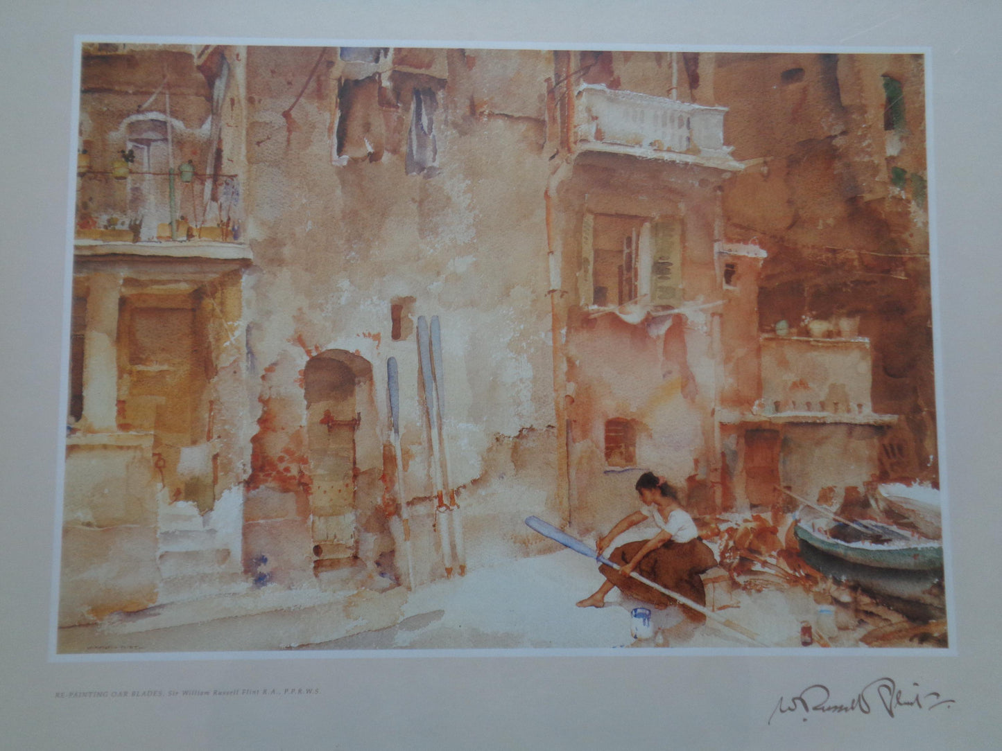 William Russell Flint Open Print "Re-Painting Oar Blades"