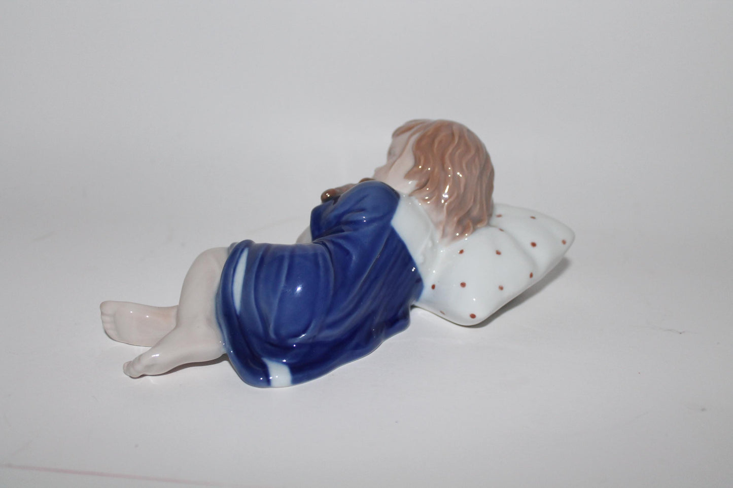 Royal Copenhagen Else Sleeping, Lying Girl With Teddy Bear No 675