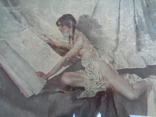 William Russell Flint Signed Limited Edition Print " New Model Inspecting Drawings of her Predecessor "