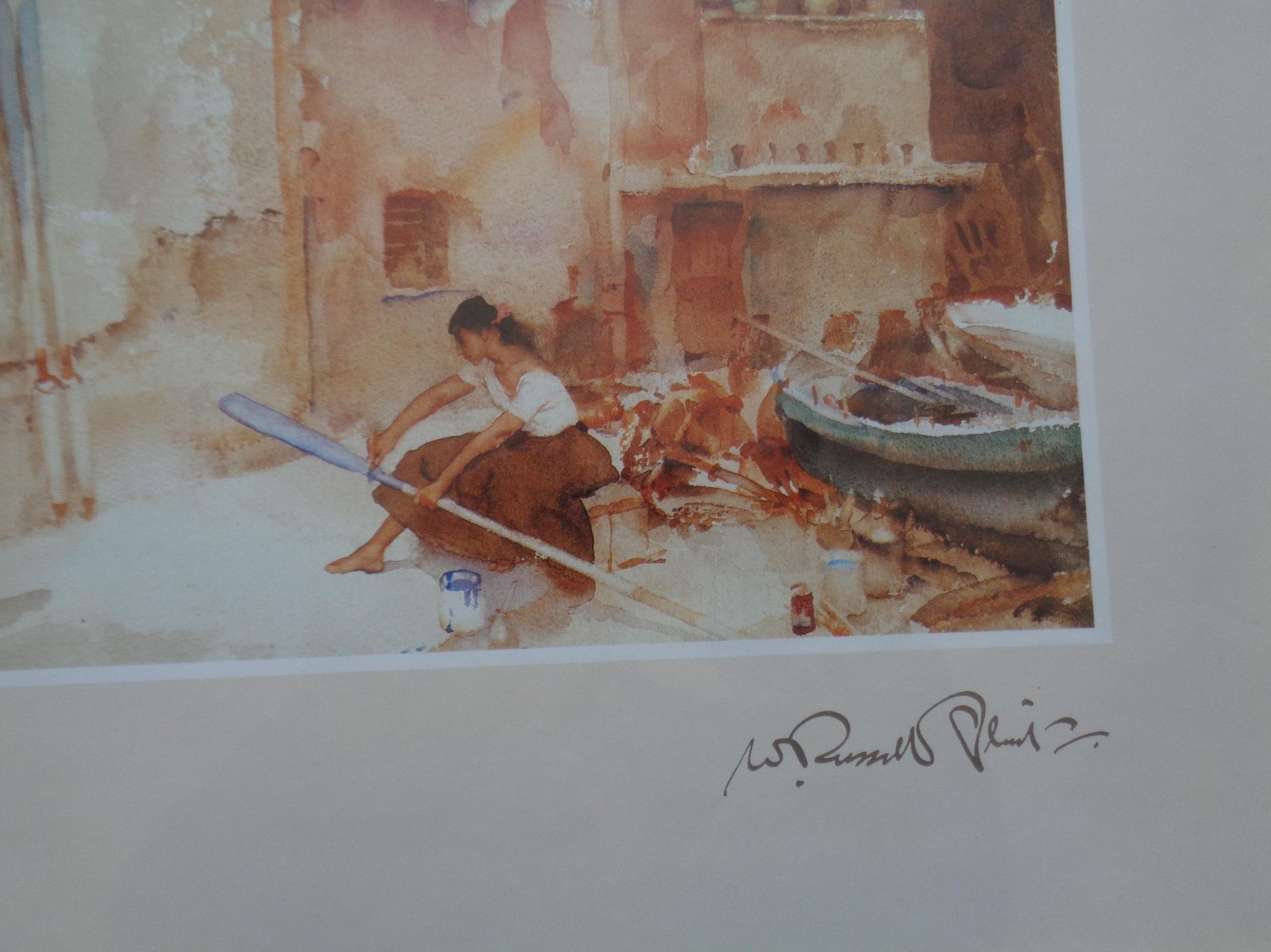 William Russell Flint Open Print "Re-Painting Oar Blades"