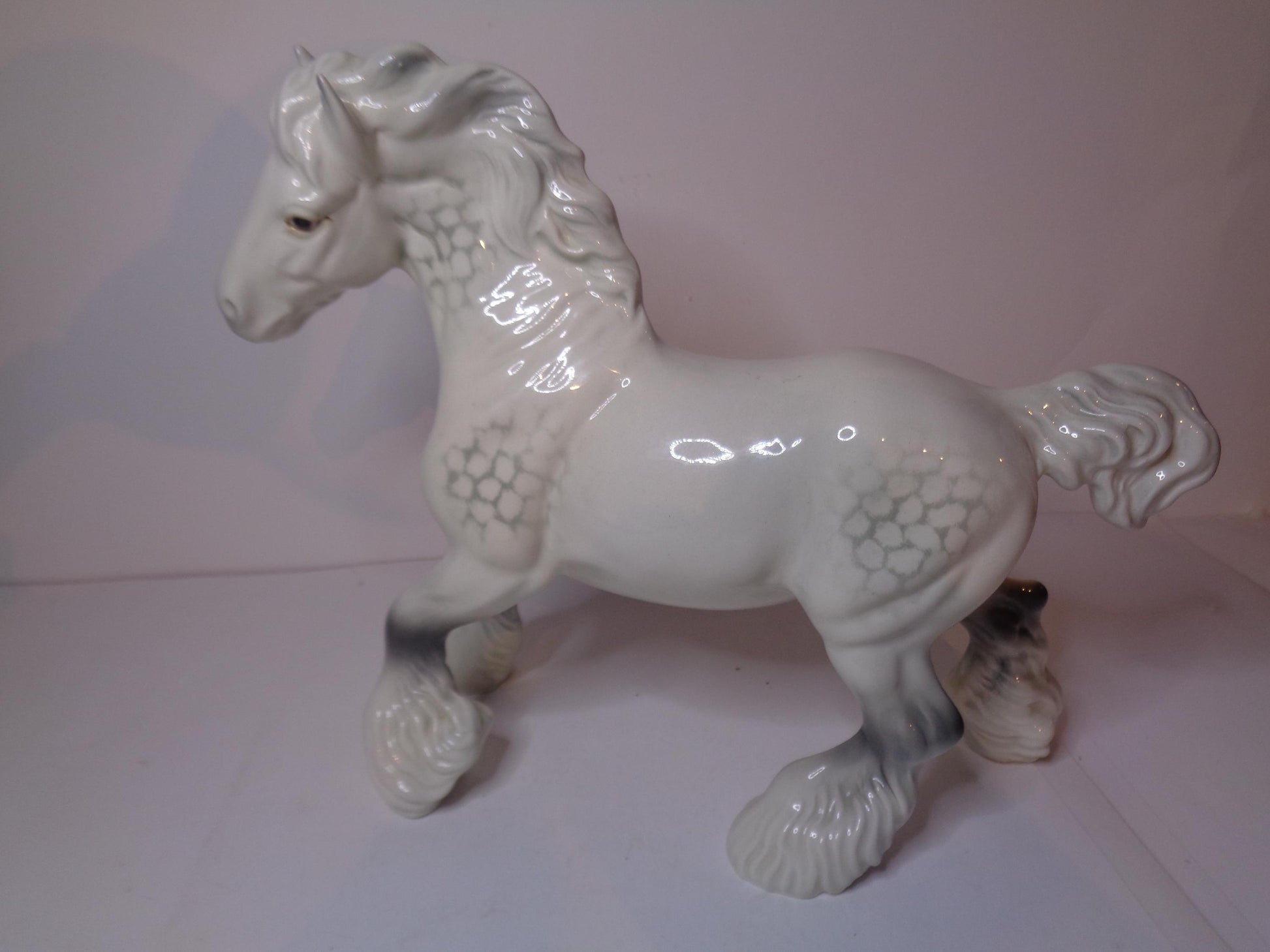 Beswick Horse Cantering Shire No 975 Grey Gloss Colourway