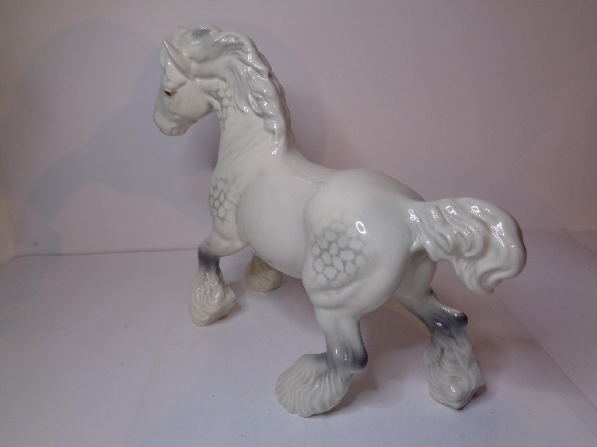 Beswick Horse Cantering Shire No 975 Grey Gloss Colourway