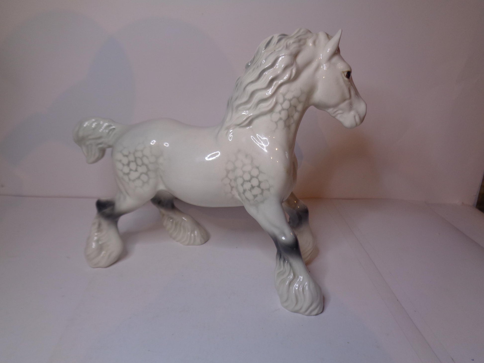 Beswick Horse Cantering Shire No 975 Grey Gloss Colourway