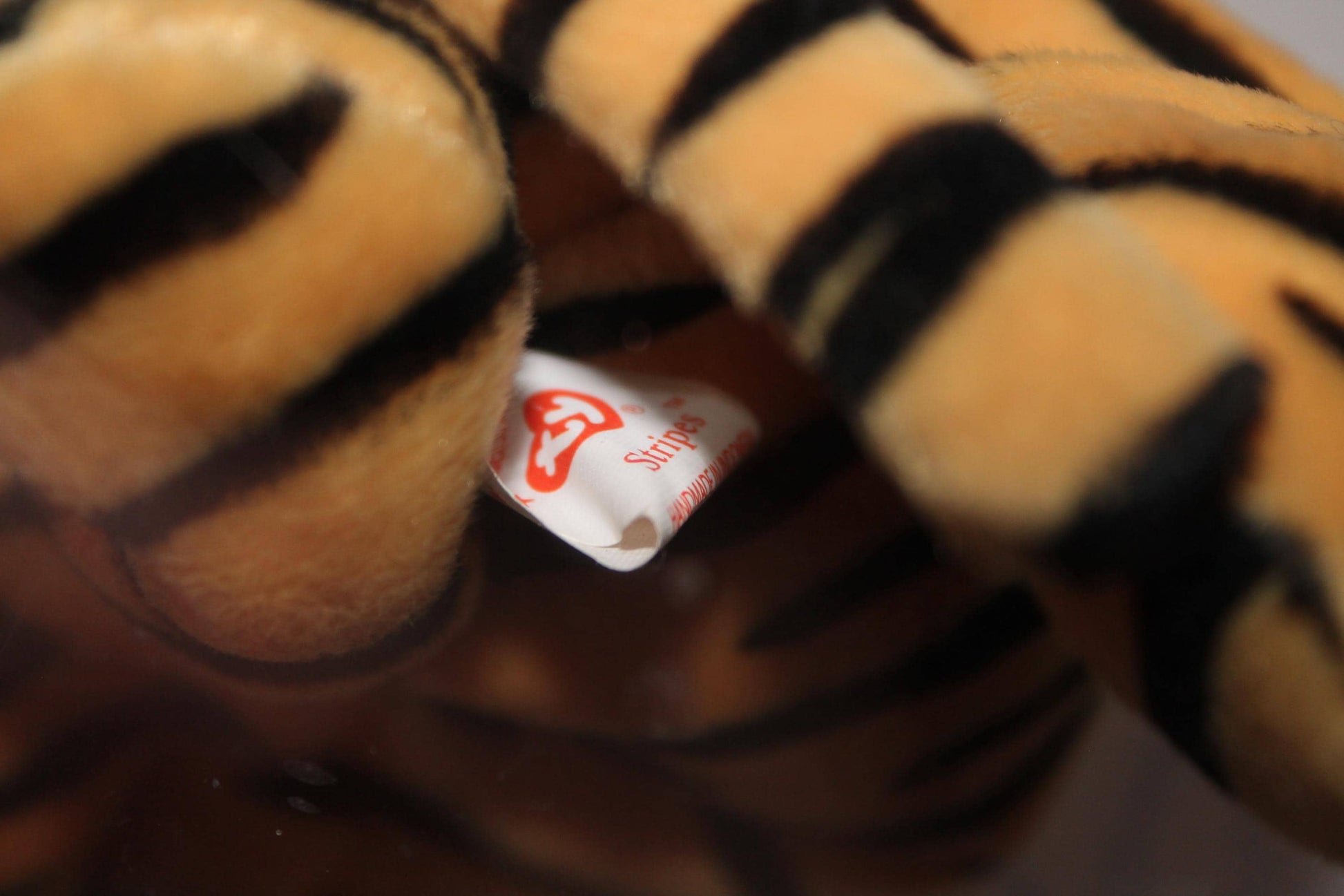 Ty Stripes™ Beanie baby in storage box