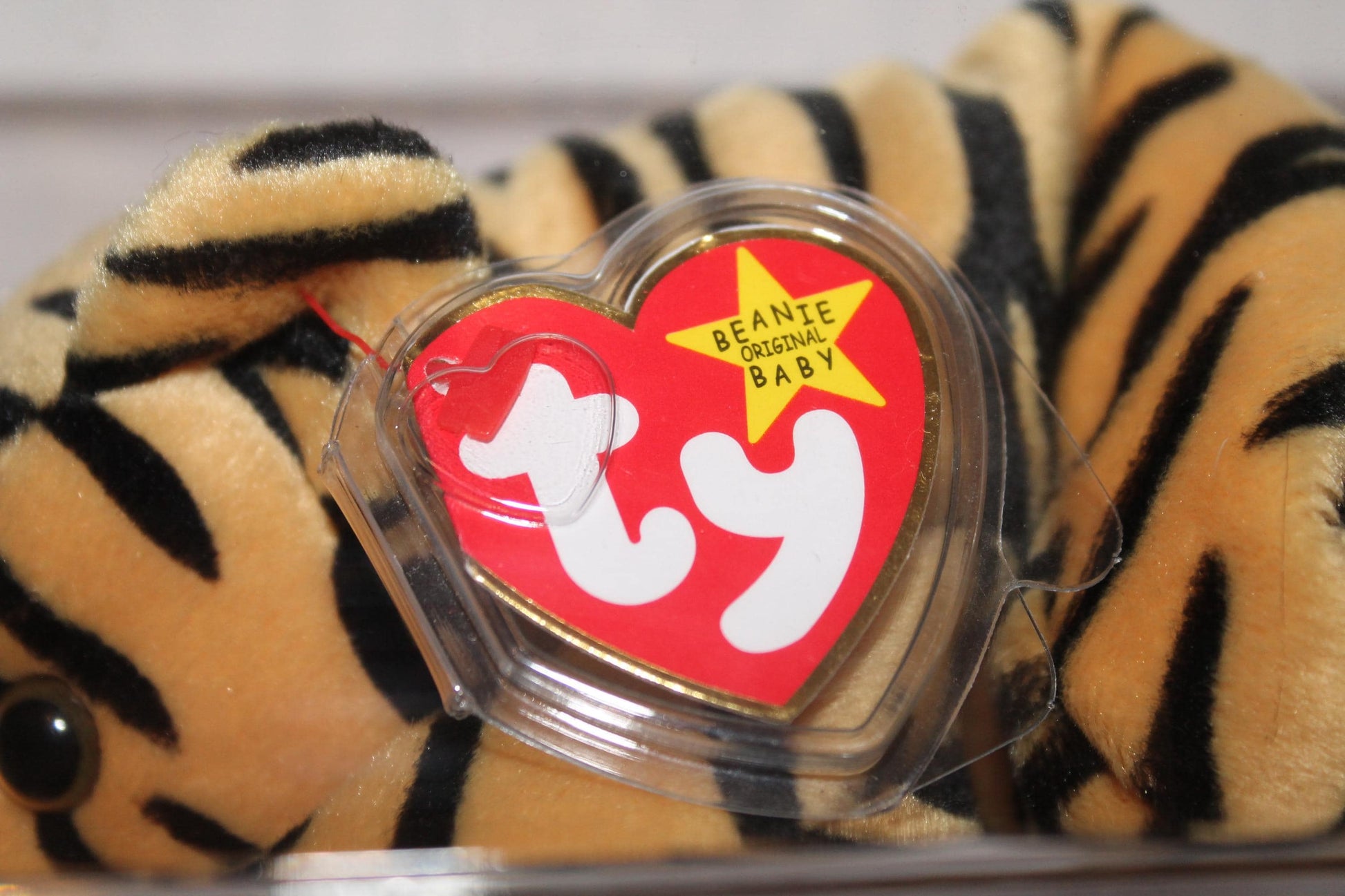 Ty Stripes™ Beanie baby in storage box